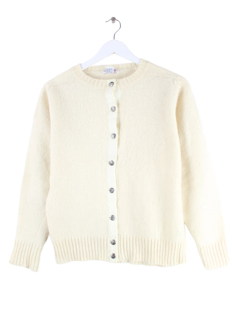 Vintage Damen 90s Woll Strickjacke Beige S