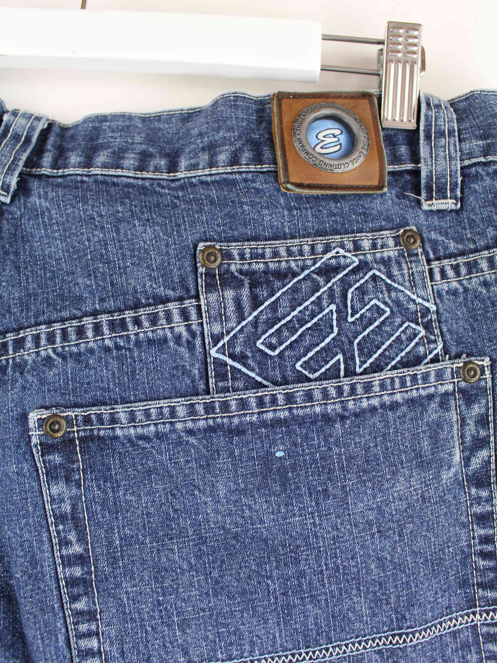 Vintage y2k Embroidered Baggy Jeans Blau (detail image 2)