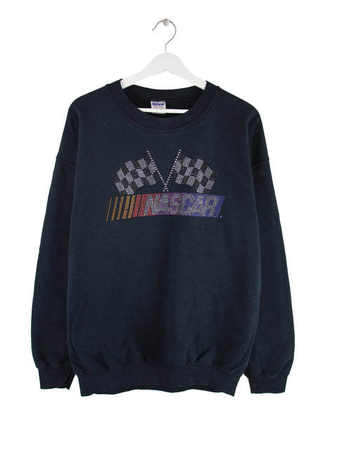 Gildan 00s NASCAR Rhinestone Print Sweater Schwarz L