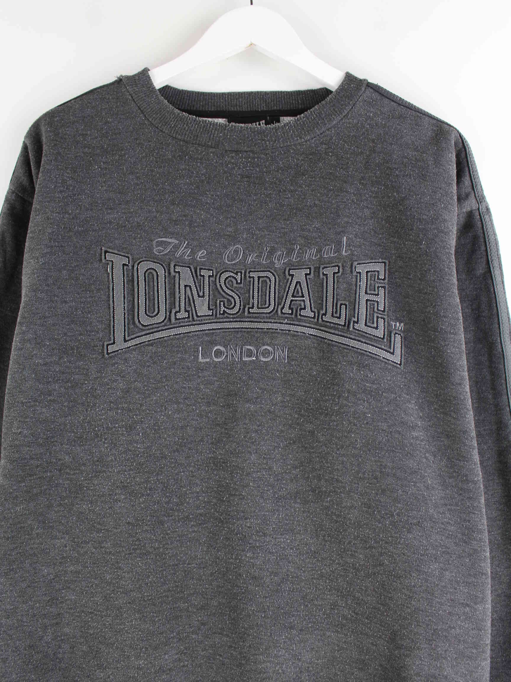 Lonsdale y2k Embroidered Sweater Grau L (detail image 1)