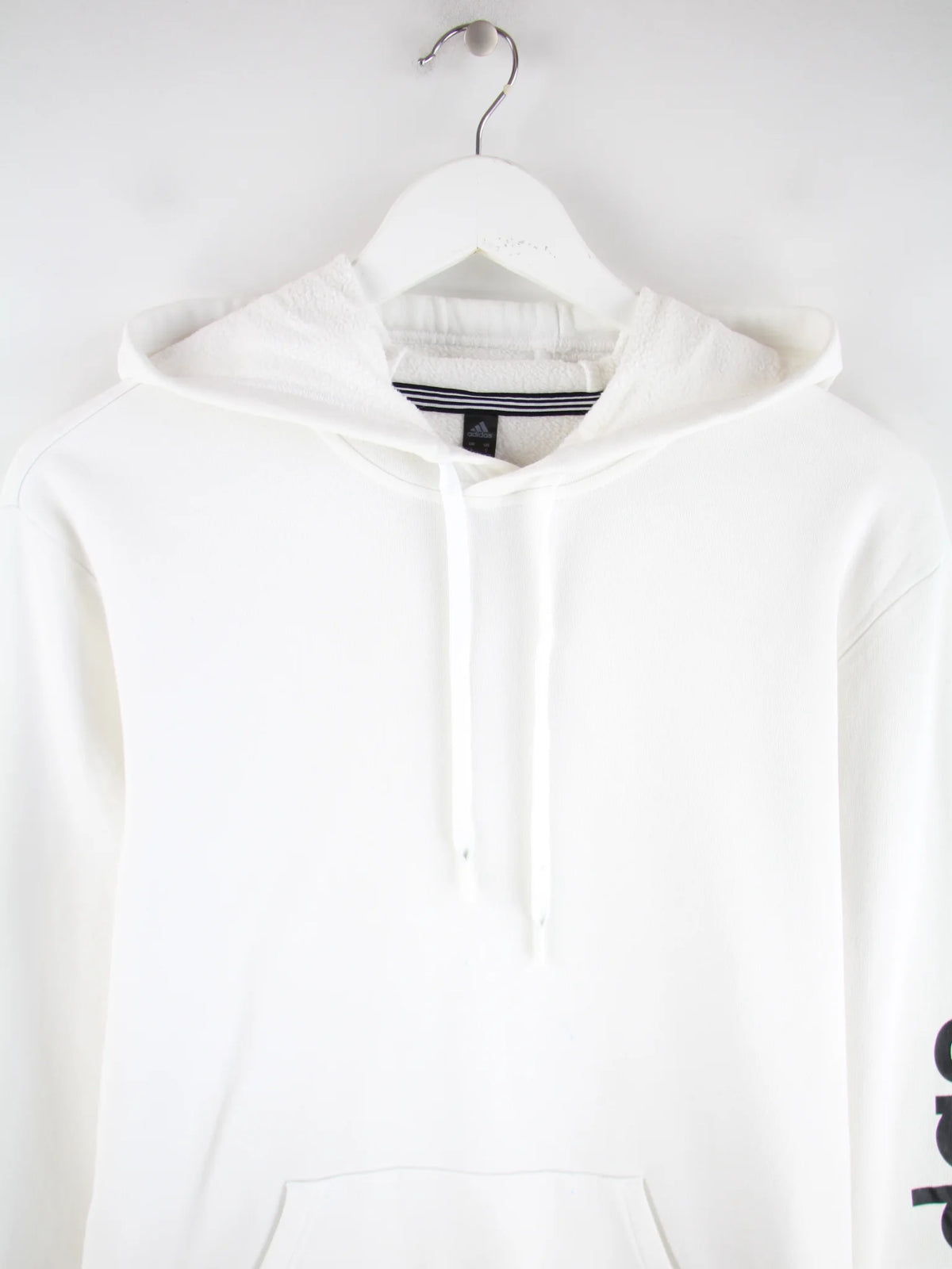 Adidas Hoodie Weiß S – Detailansicht Vorderseite