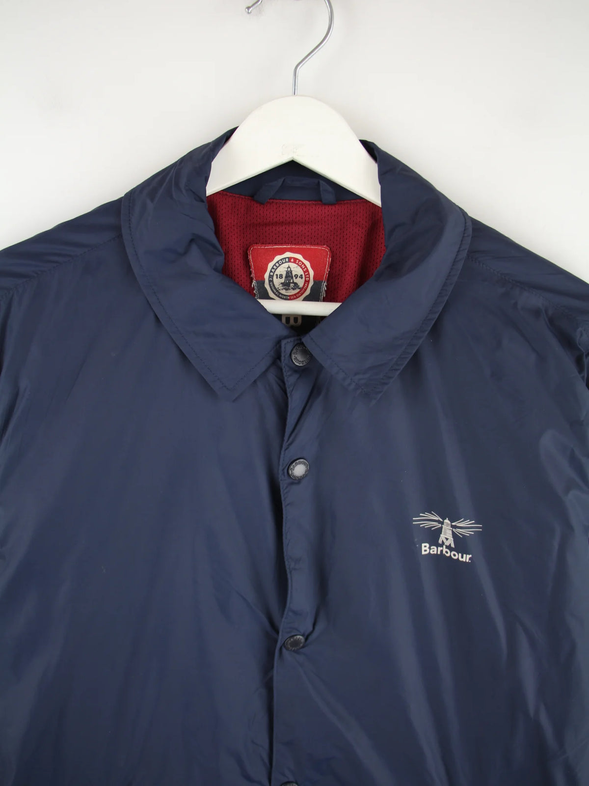 Barbour Leichte Jacke Blau M – Detailansicht Vorderseite