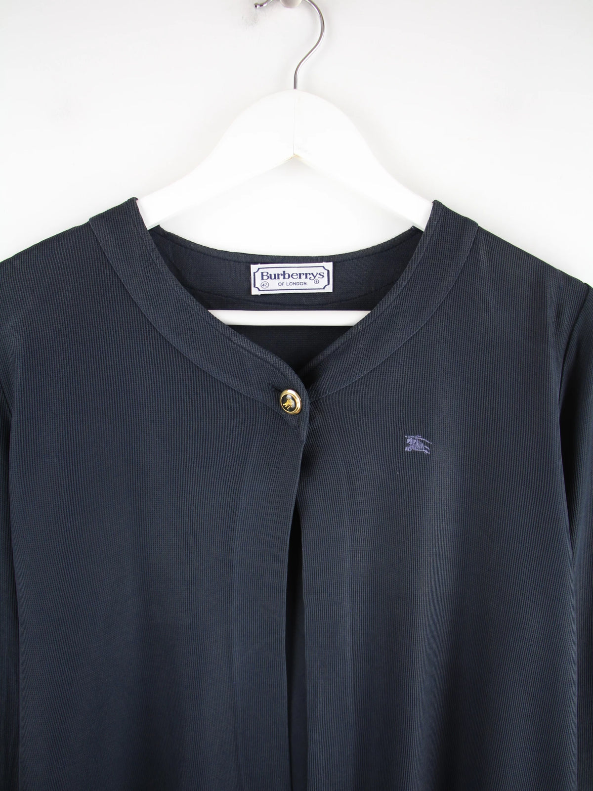Burberry Strickjacke Blau S – Detailansicht Vorderseite