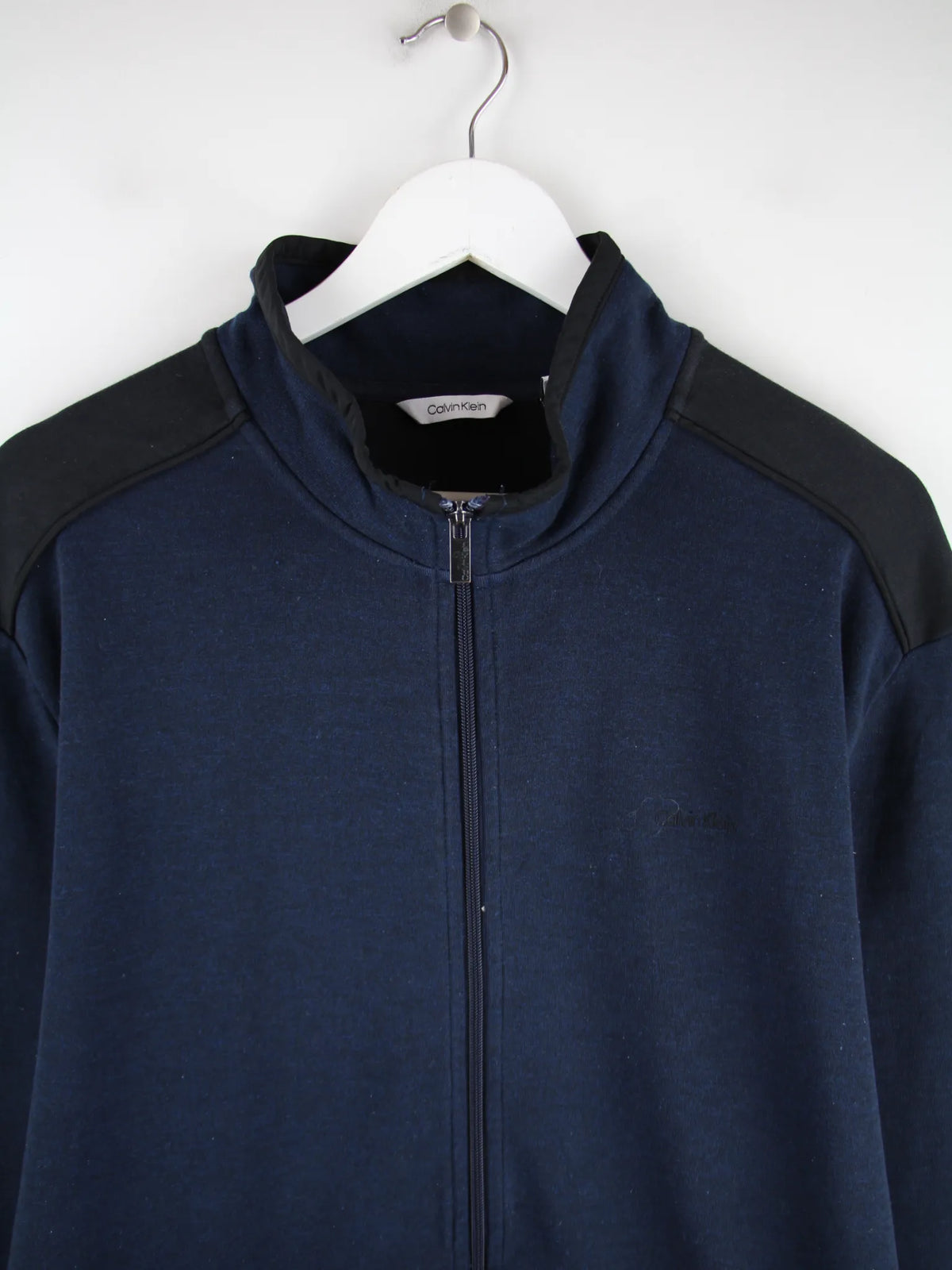Calvin Klein Sweatjacke Blau XL – Detailansicht Vorderseite