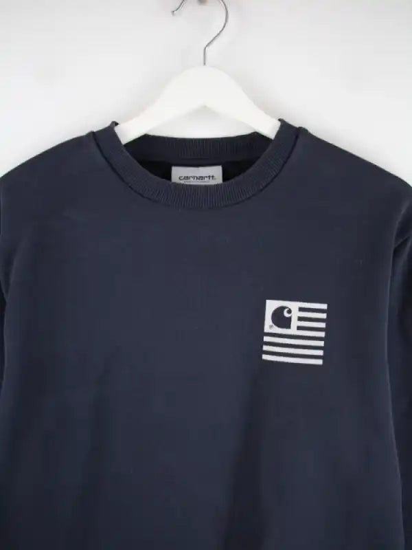 Carhartt Sweater Blau M – Detailansicht Vorderseite