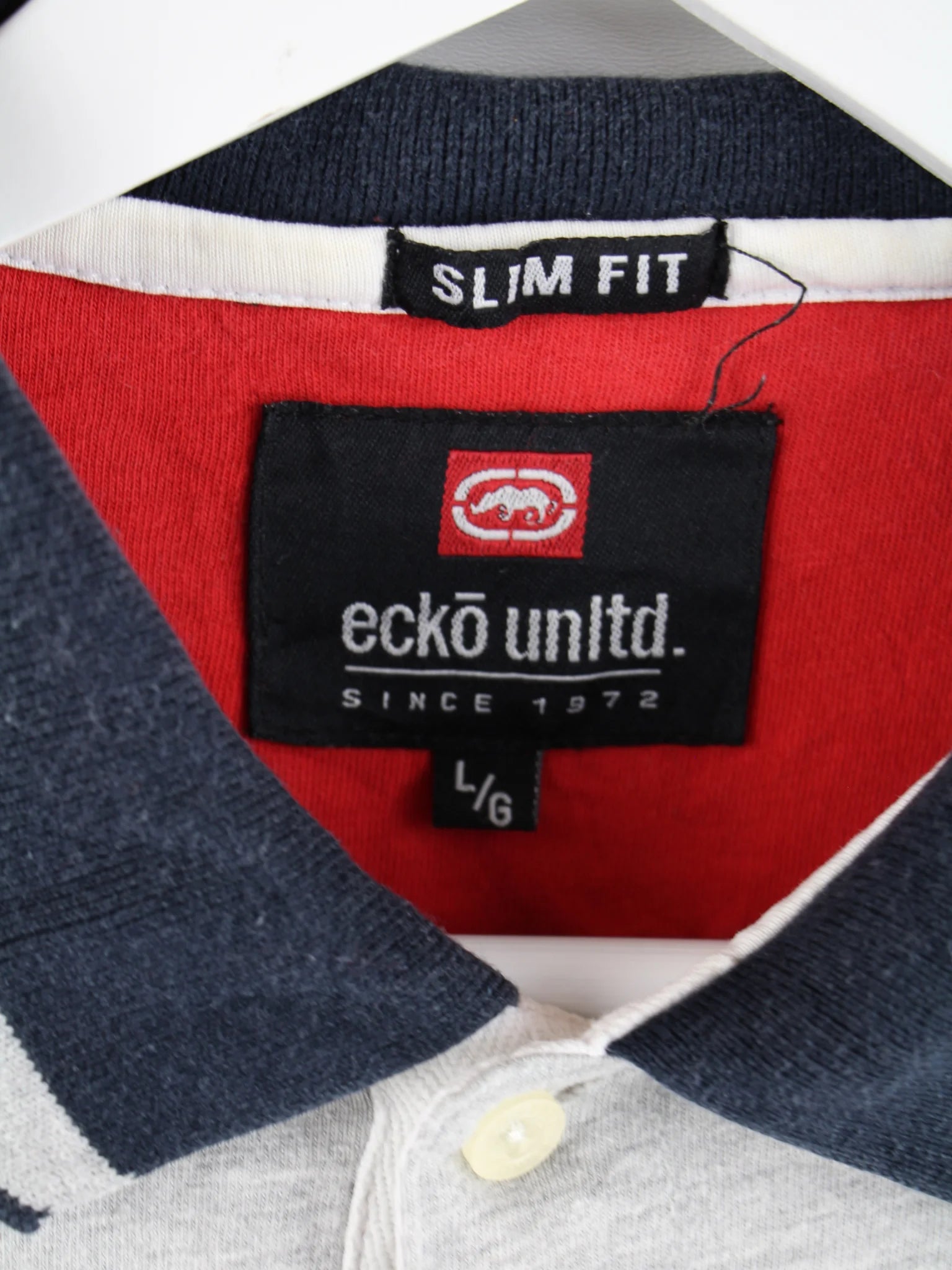 Ecko Polo Grau L – Etikett