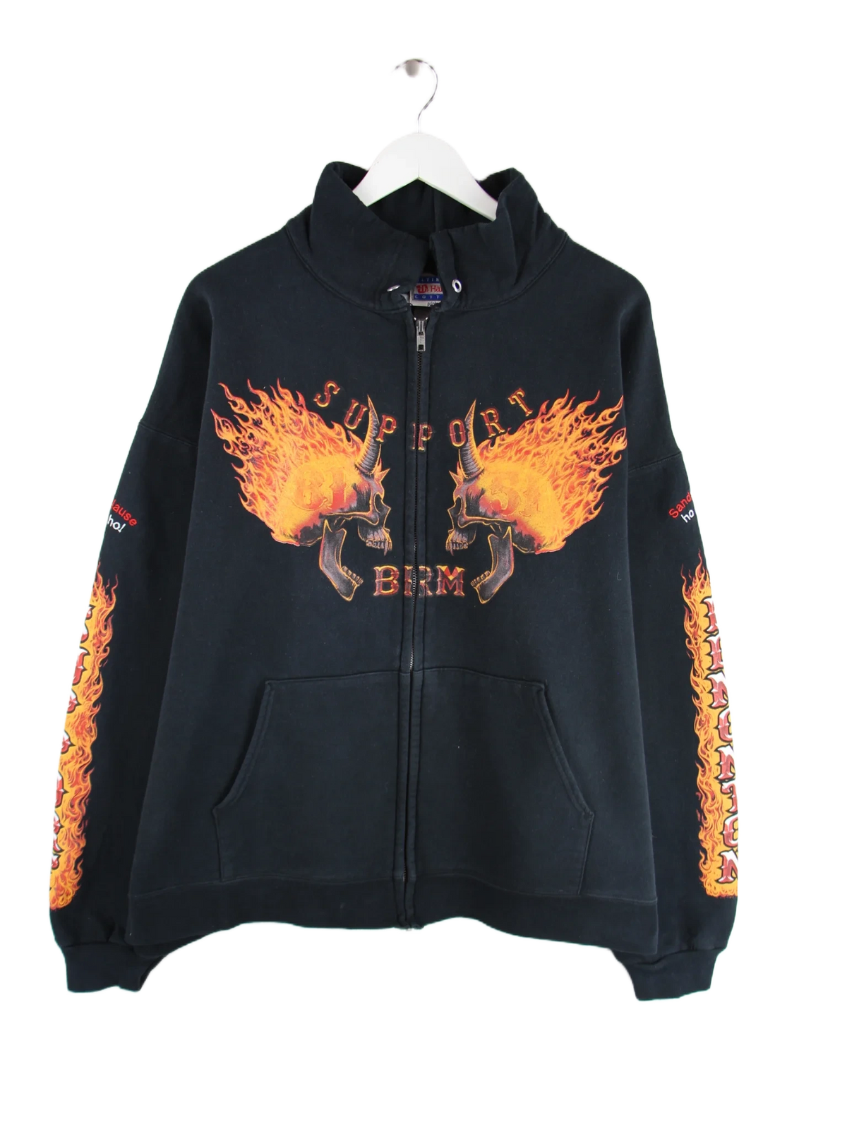 Hanes Sweatjacke Schwarz XL – Vorderseite