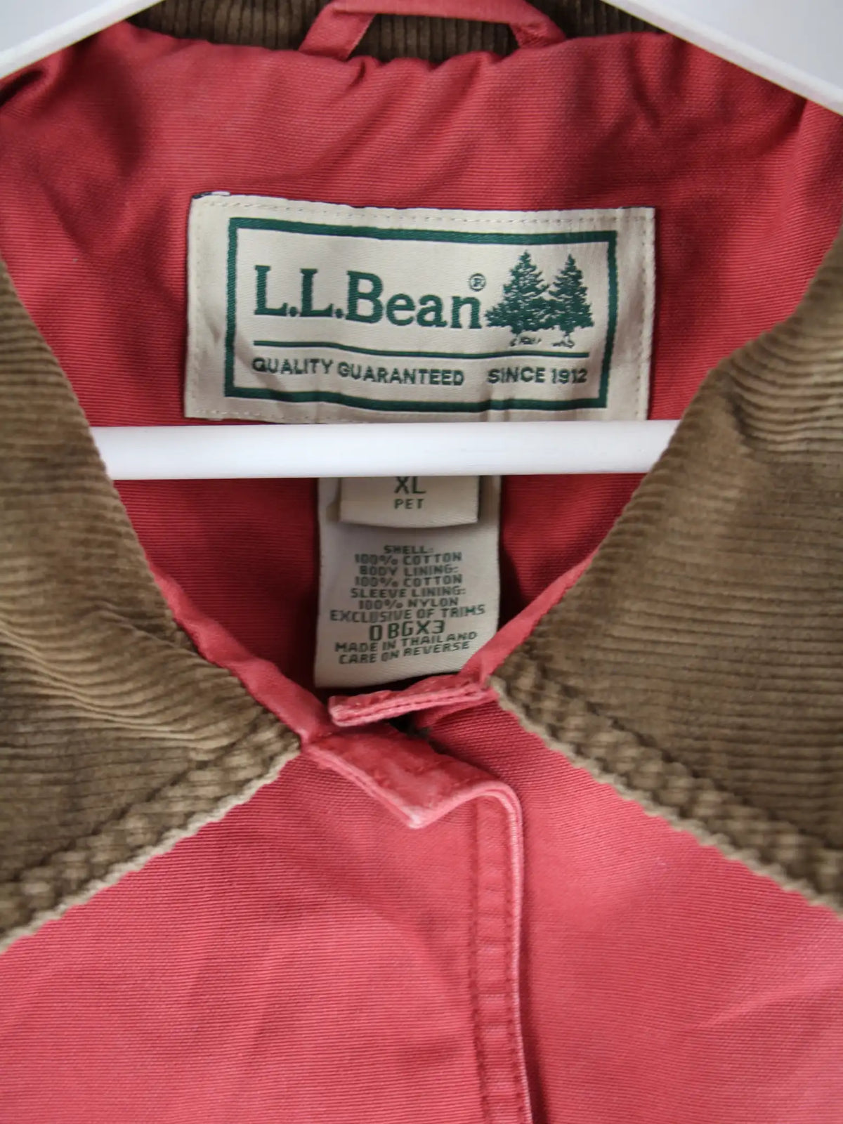 L.L. Bean Jeansjacke Rot XL – Etikett