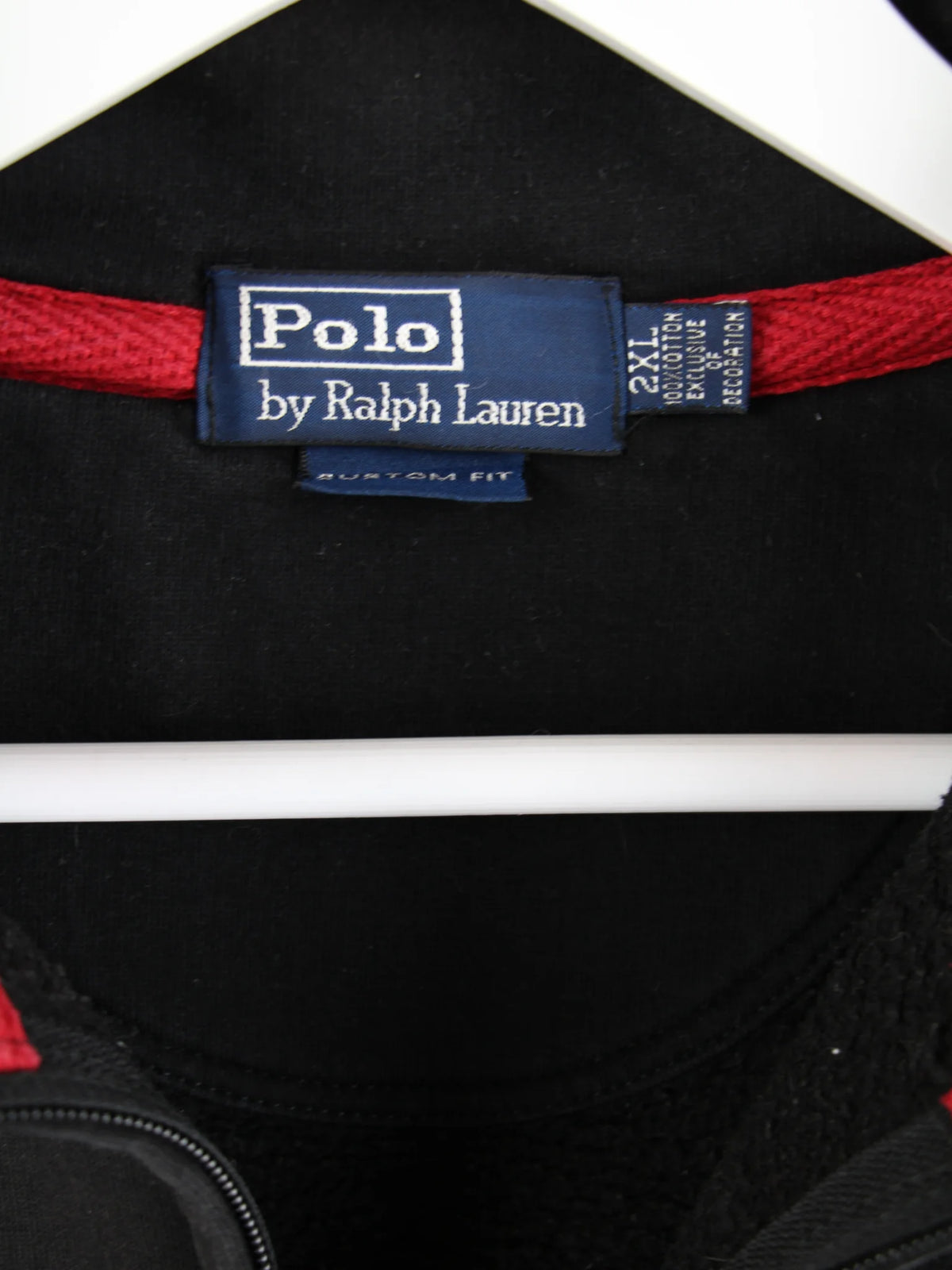 Ralph Lauren Sweatjacke Schwarz XXL – Detailansicht Vorderseite
