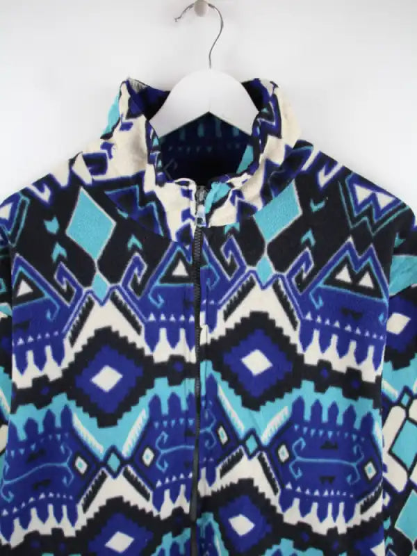 Vintage Fleece Blau M – Detailansicht Vorderseite