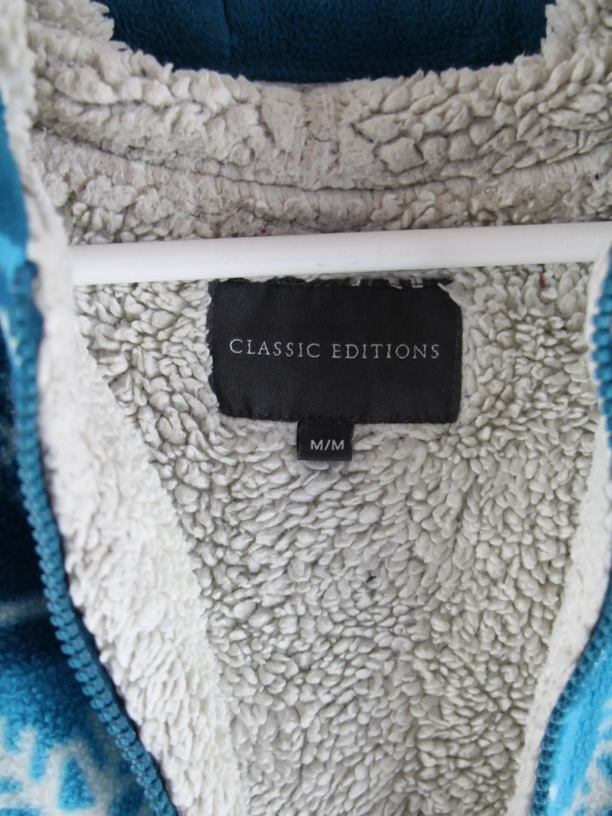 Vintage Fleece Blau M – Etikett