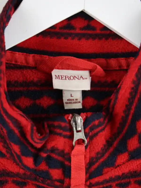Vintage Fleece Rot L – Etikett