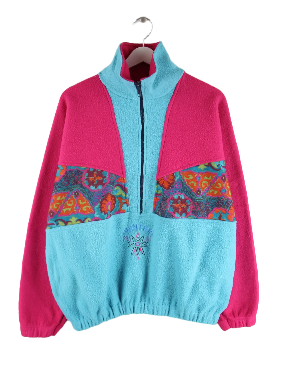 Vintage Fleece Türkis L – Vorderseite