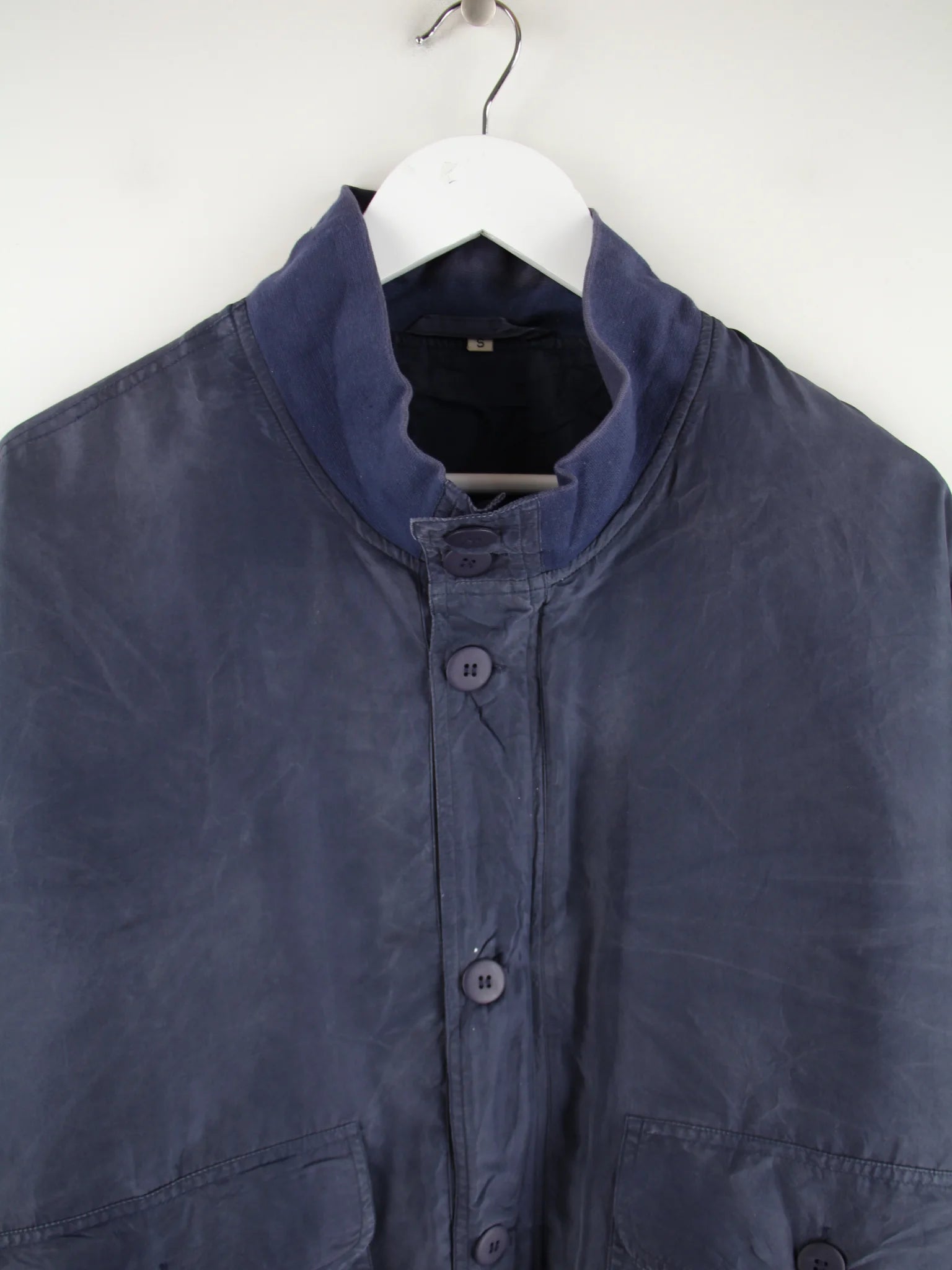 Vintage Jacke Blau XL – Detailansicht Vorderseite