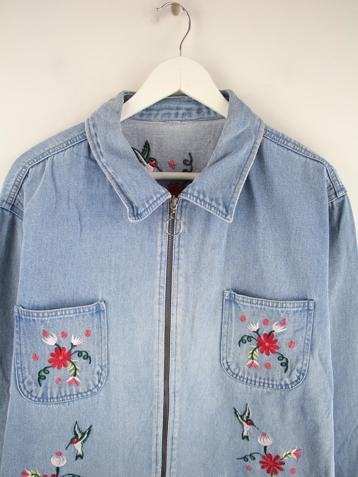 Vintage Jacke Blau M – Detailansicht Vorderseite