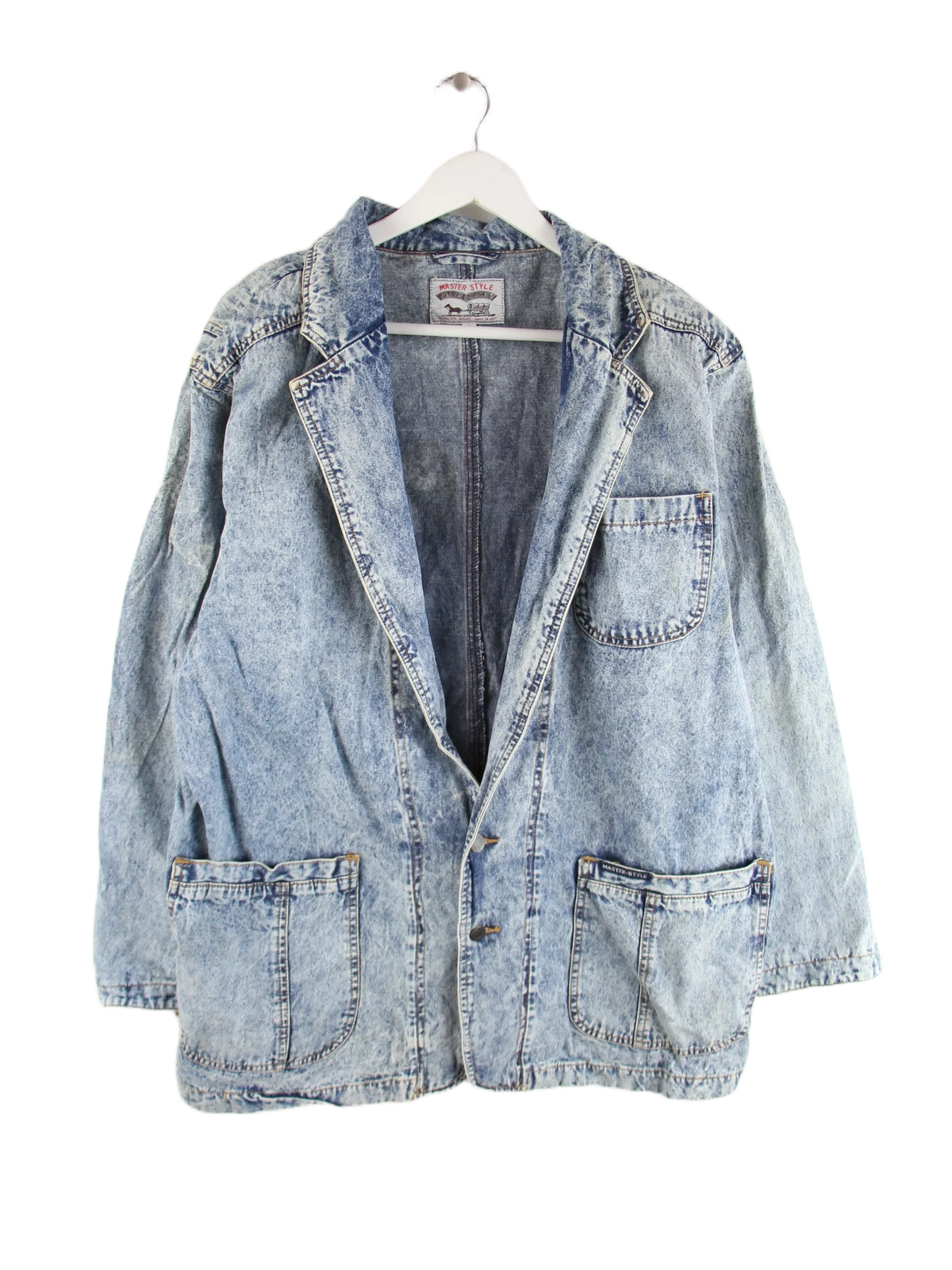 Vintage Jeansjacke Blau L – Vorderseite