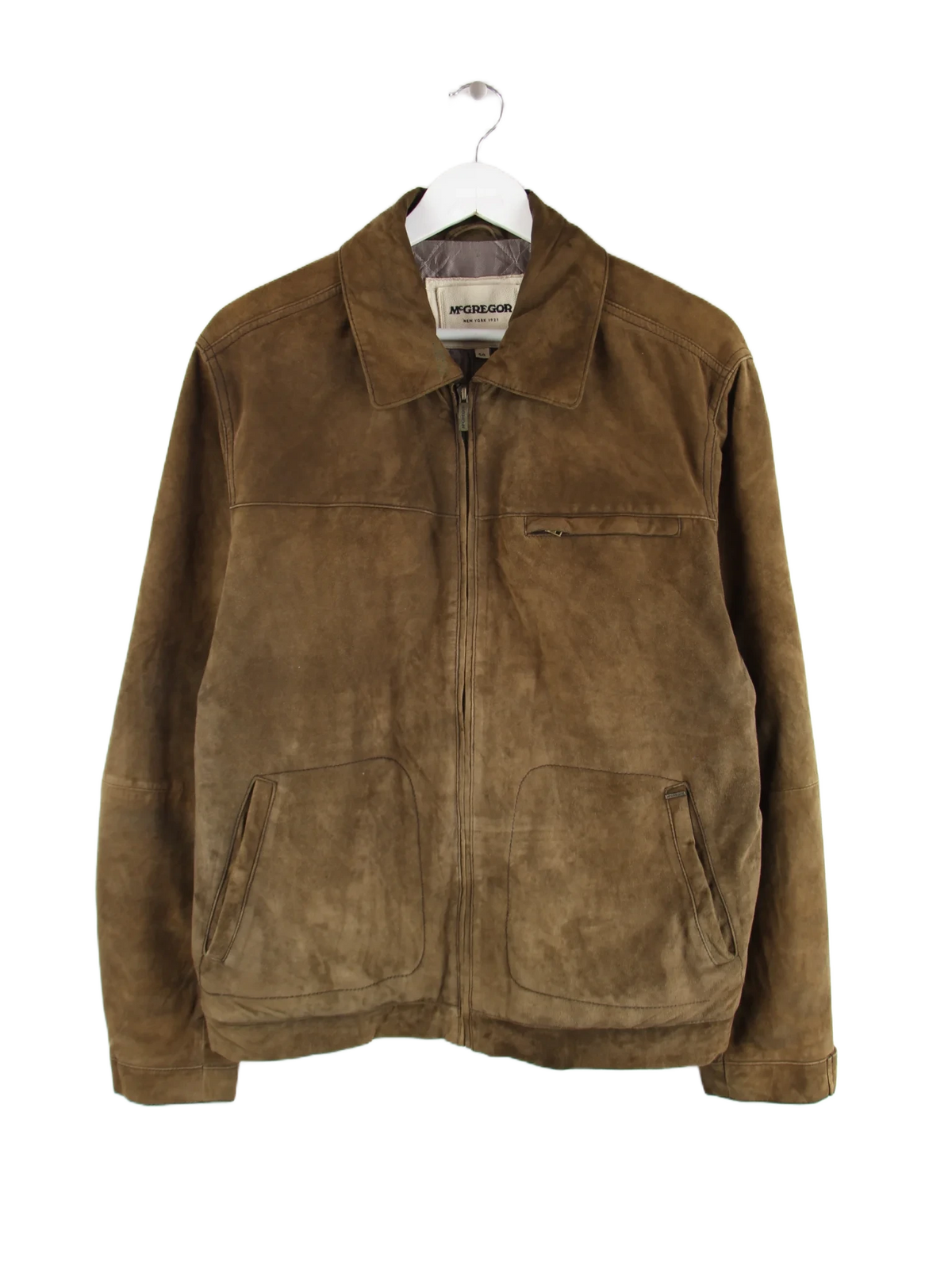 Vintage Lederjacke Braun L – Vorderseite