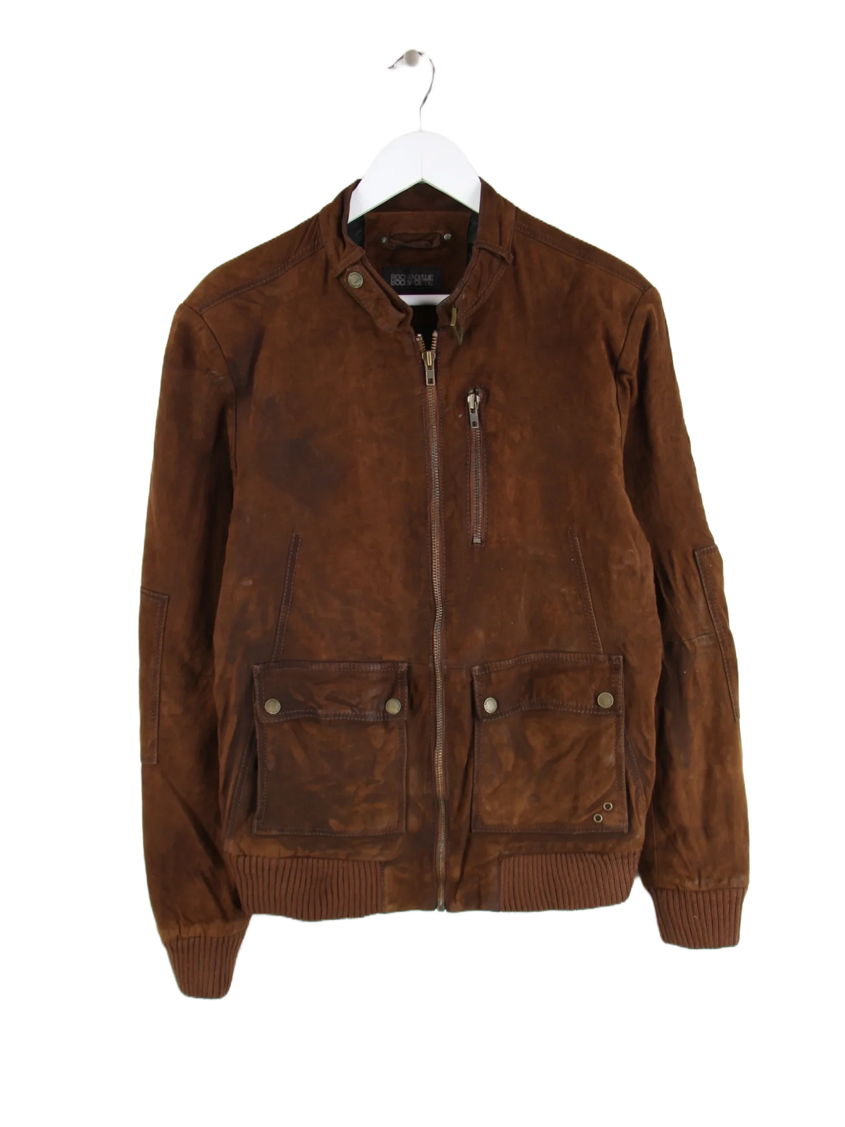 Vintage Lederjacke Braun M – Vorderseite