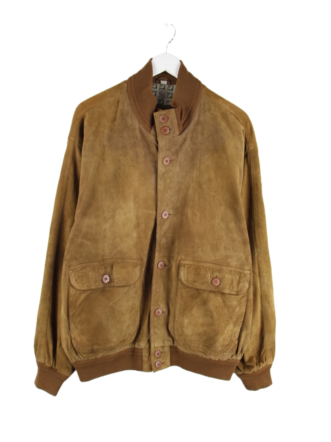 Vintage Lederjacke Braun XL – Vorderseite