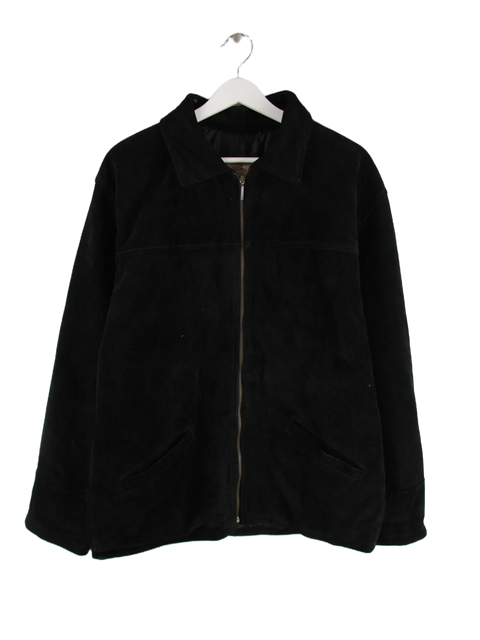 Vintage Lederjacke Schwarz M – Vorderseite