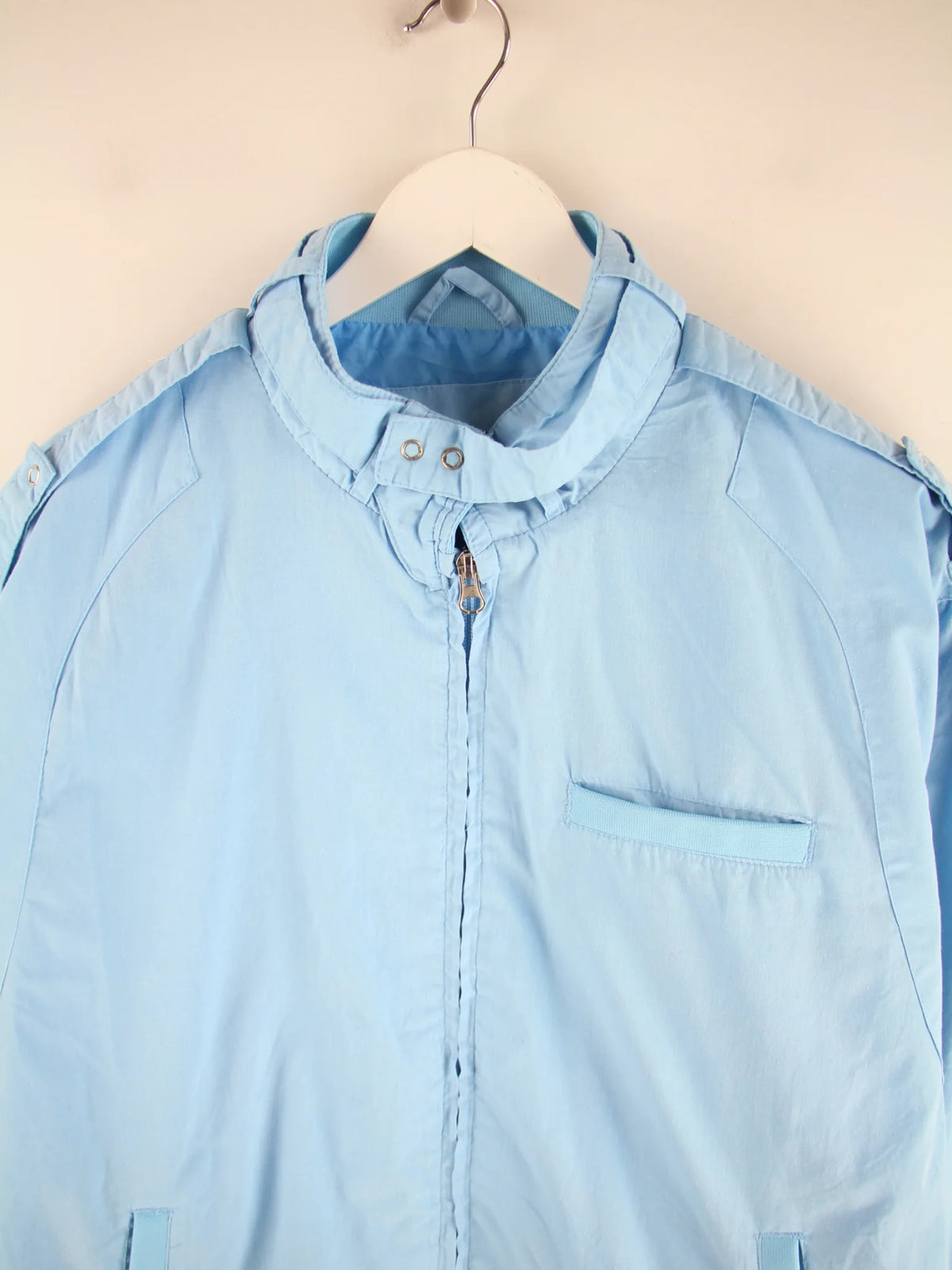 Vintage Leichte Jacke Blau XL – Detailansicht Vorderseite