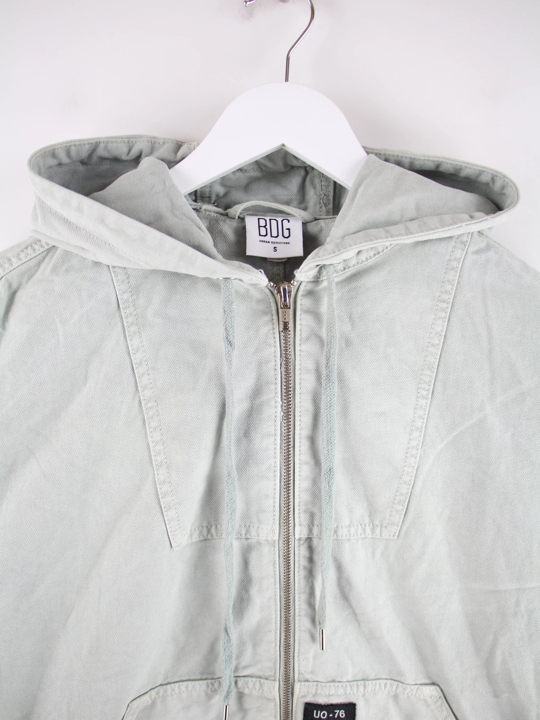 Vintage Leichte Jacke Grün M – Detailansicht Vorderseite