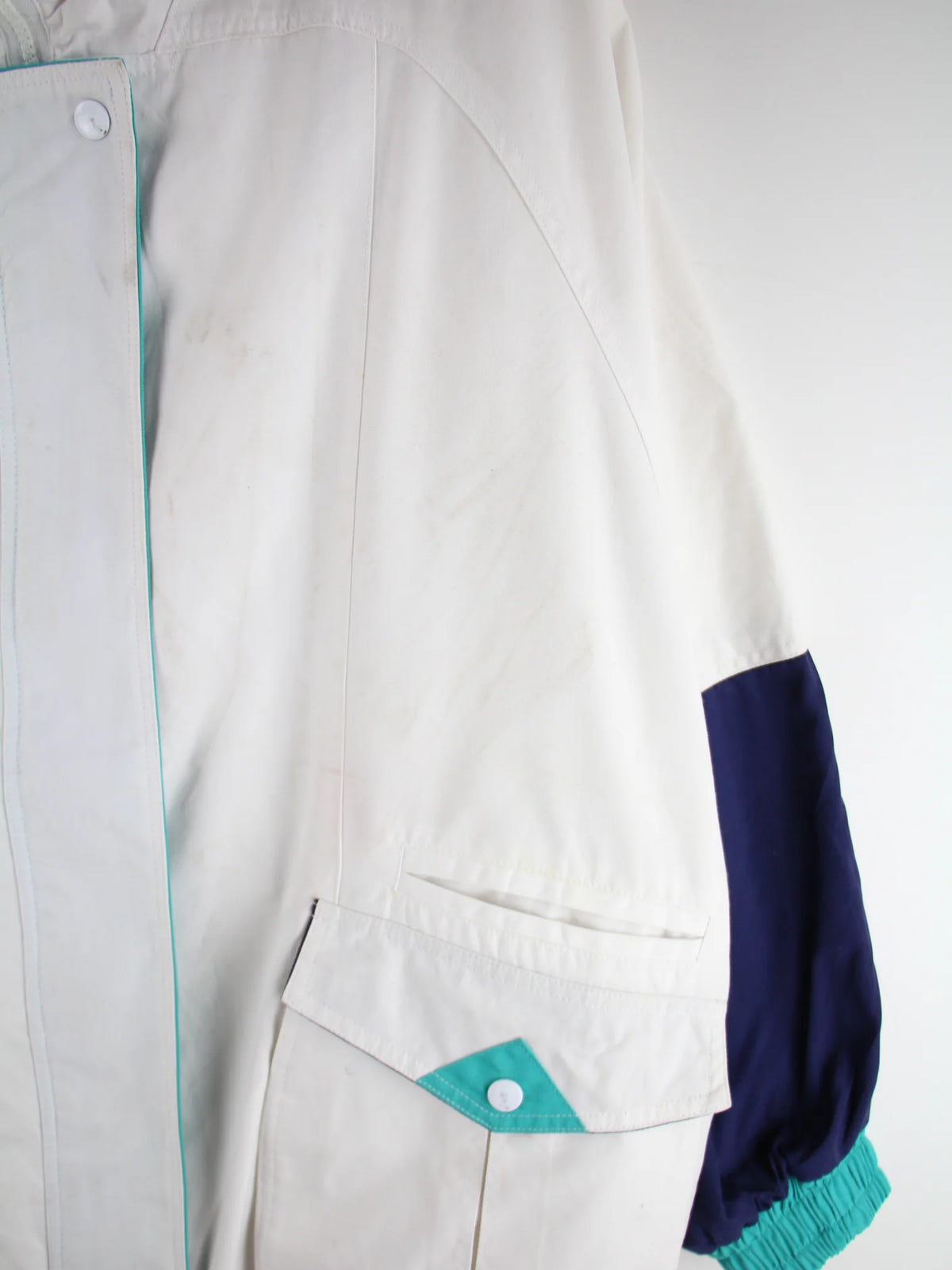 Vintage Leichte Jacke Weiß M – Detailbild 2