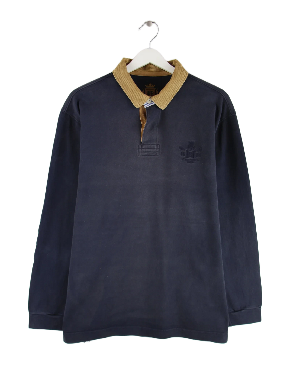 Vintage Polo Blau L – Vorderseite