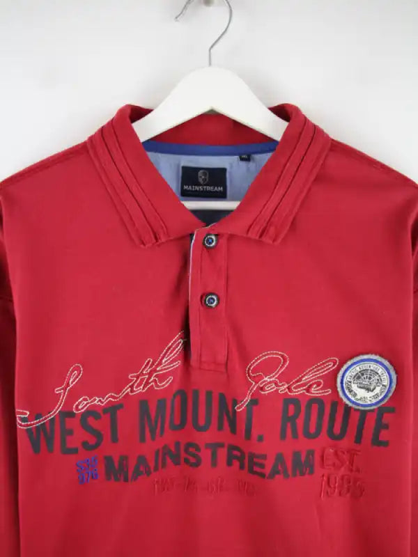 Vintage Polo Rot 3XL – Detailansicht Vorderseite