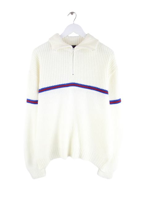 Vintage Pullover Weiß L – Vorderseite