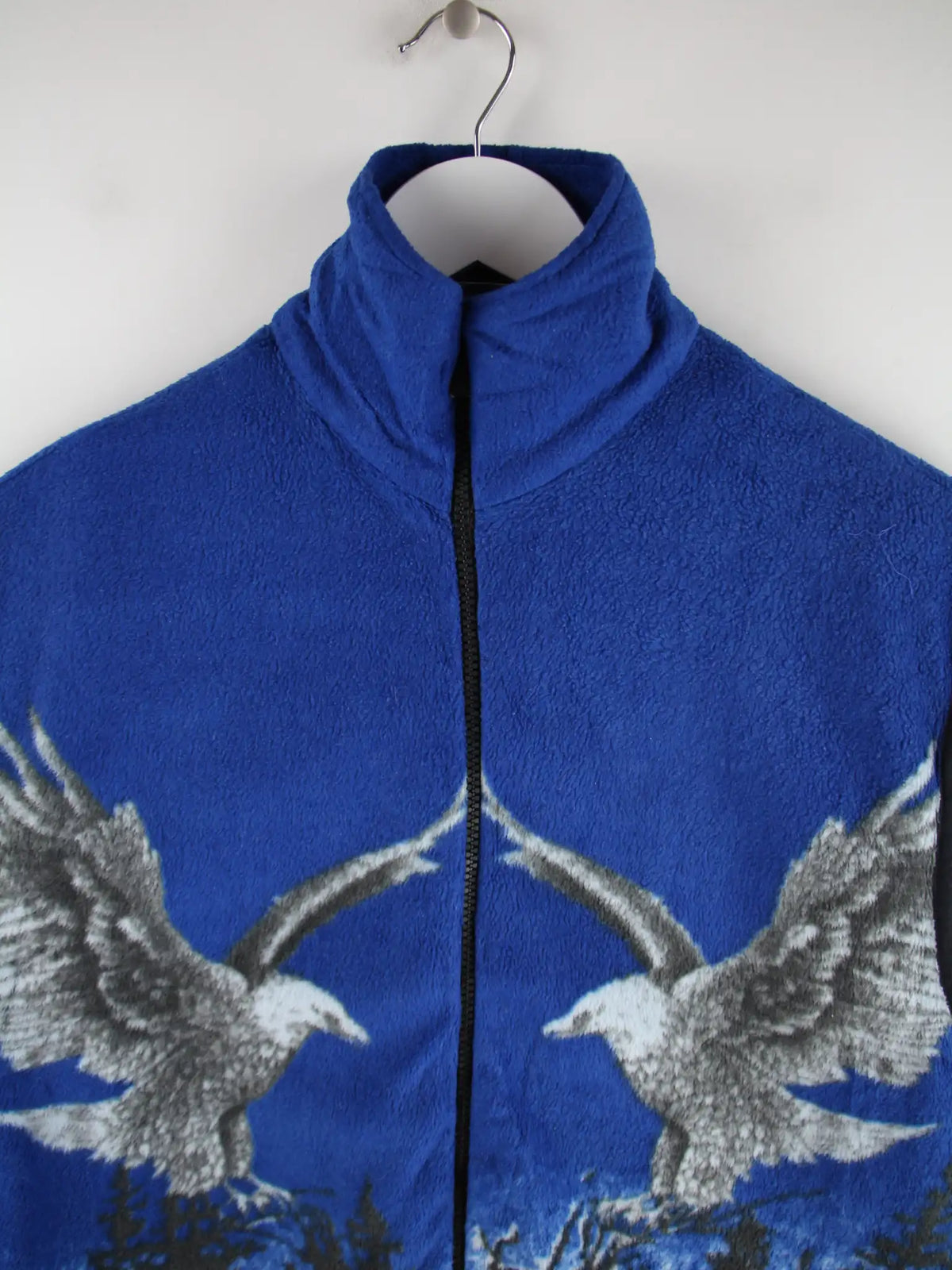 Vintage Weste Blau M – Detailansicht Vorderseite