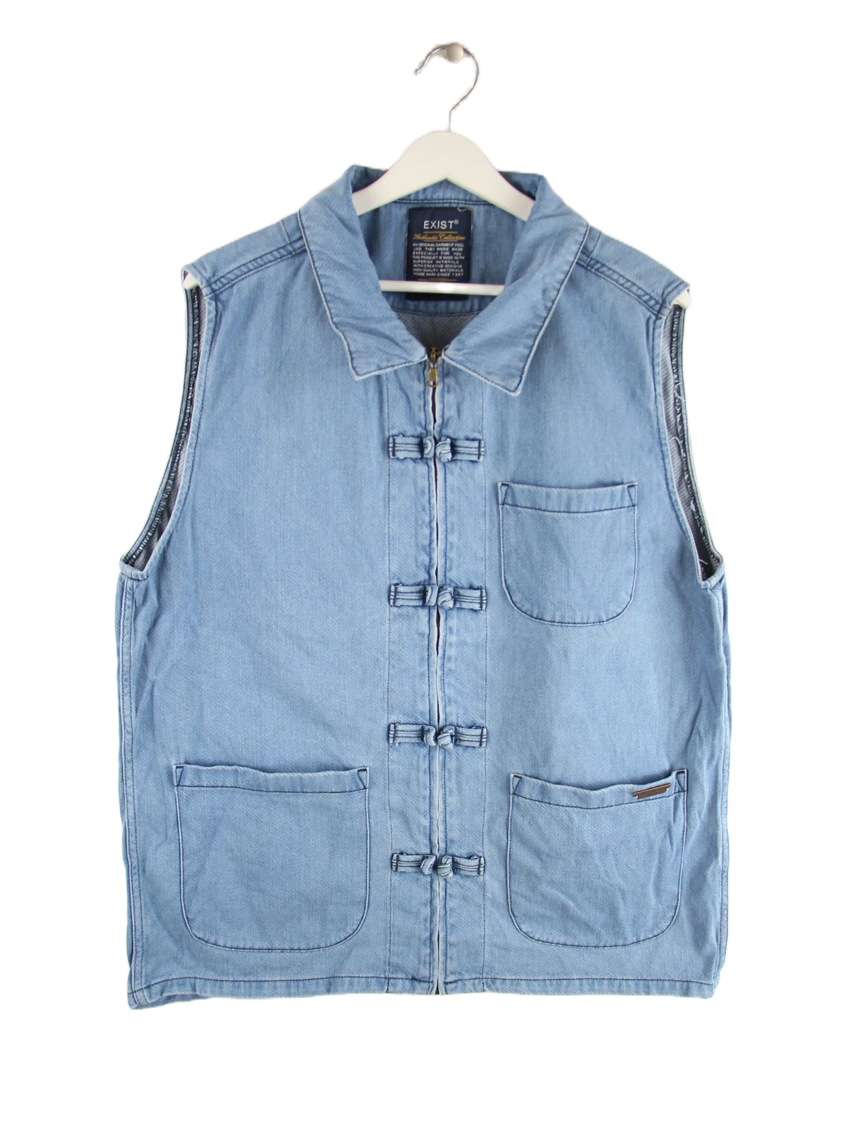 Vintage Weste Blau XXL – Vorderseite