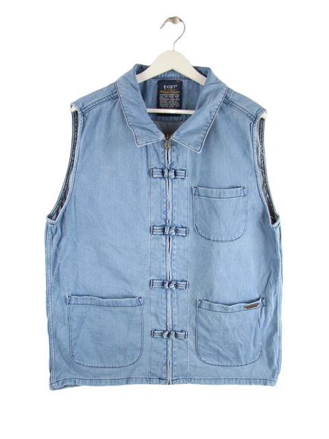 Vintage Weste Blau XXL – Vorderseite