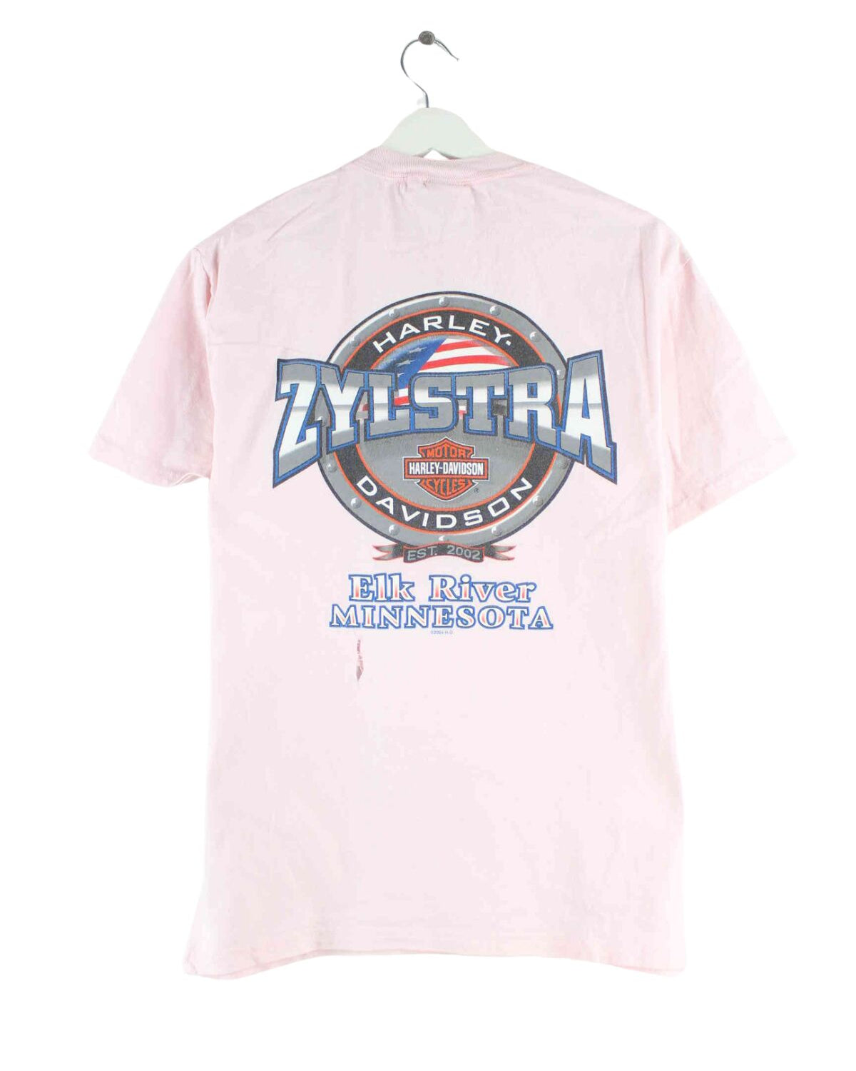 Harley Davidson 2004 Minnesota Elk River Print T-Shirt Rosa M (back image)