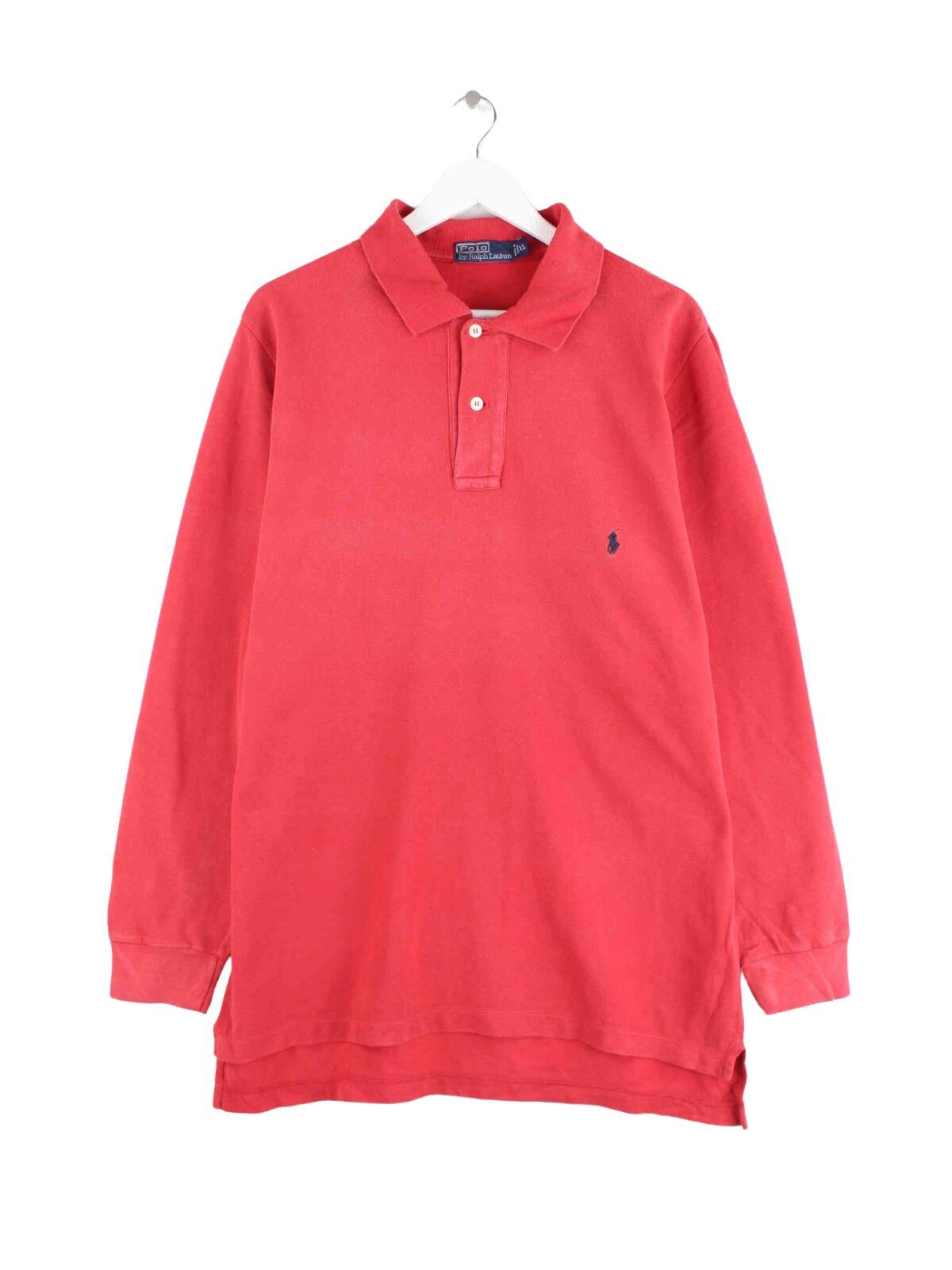 Ralph Lauren 90s Vintage Long Sleeve Polo Red XL