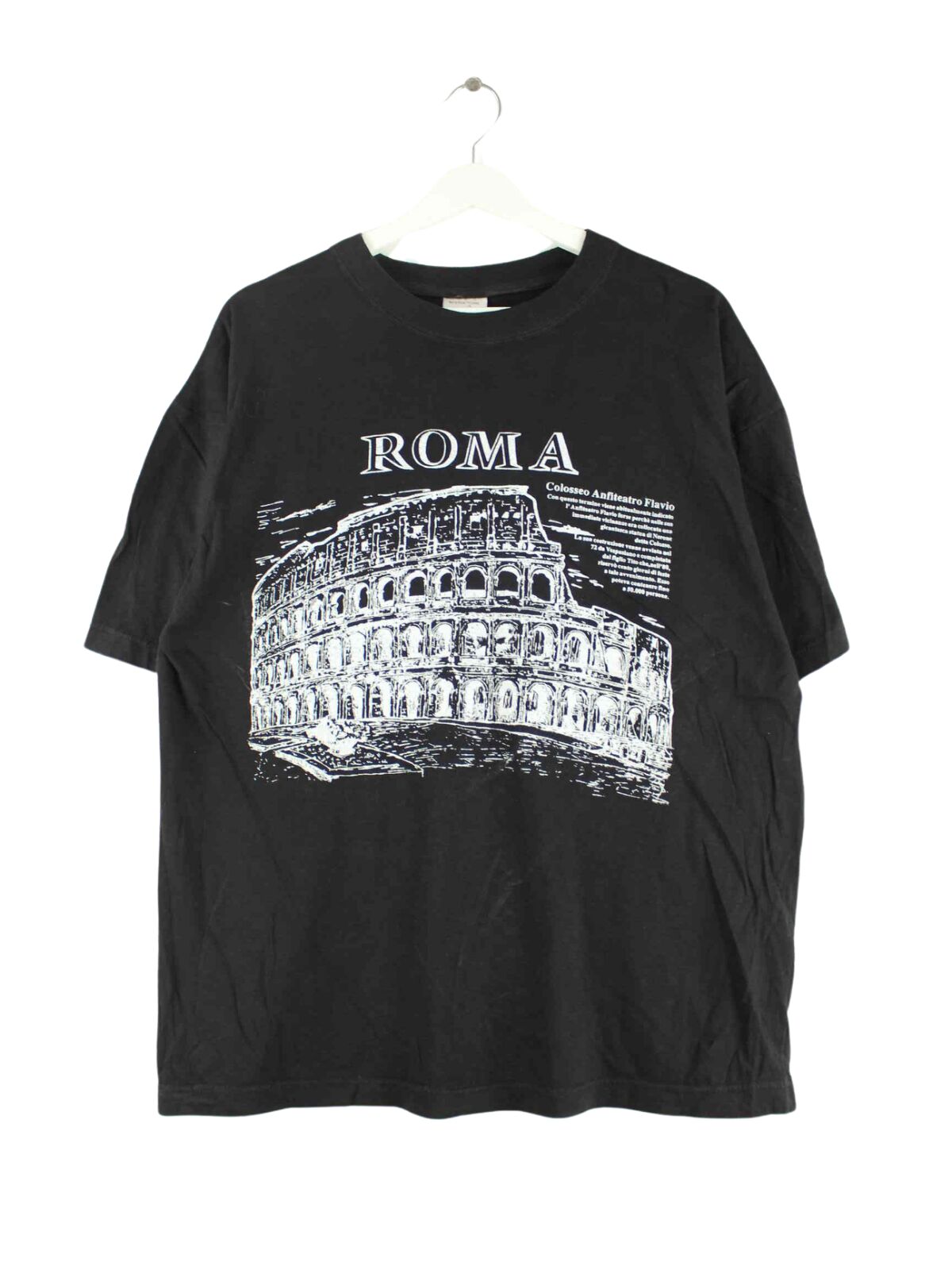 Vintage Roma Print T-Shirt Schwarz L (front image)