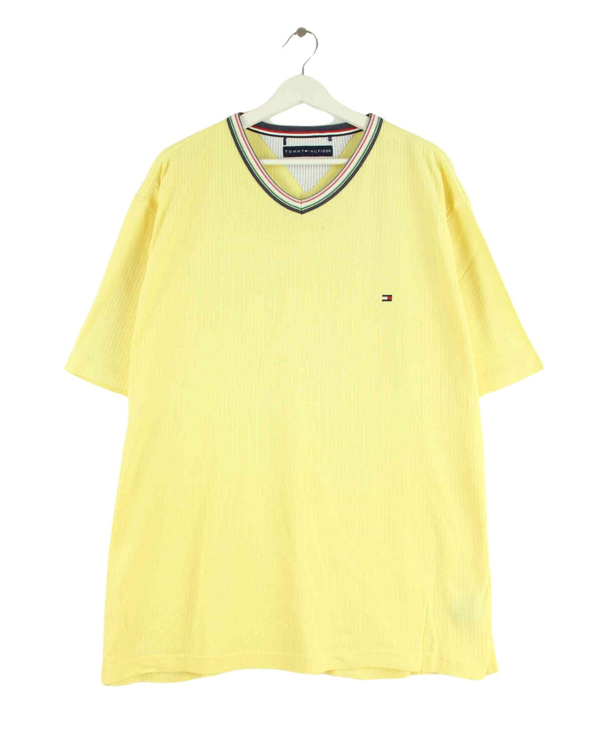 Tommy Hilfiger 00s V-Neck T-Shirt Gelb XL (front image)