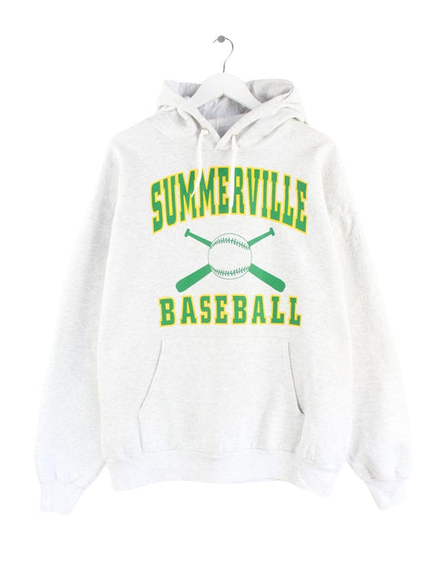 Hanes 00s Summerville Baseball Print Hoodie Grau XL