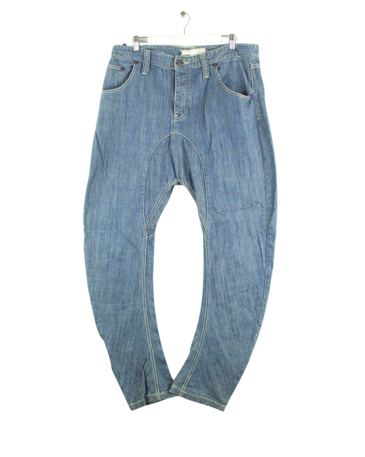 Vintage y2k Drop Crotch Jeans Blau W36 L36 (front image)