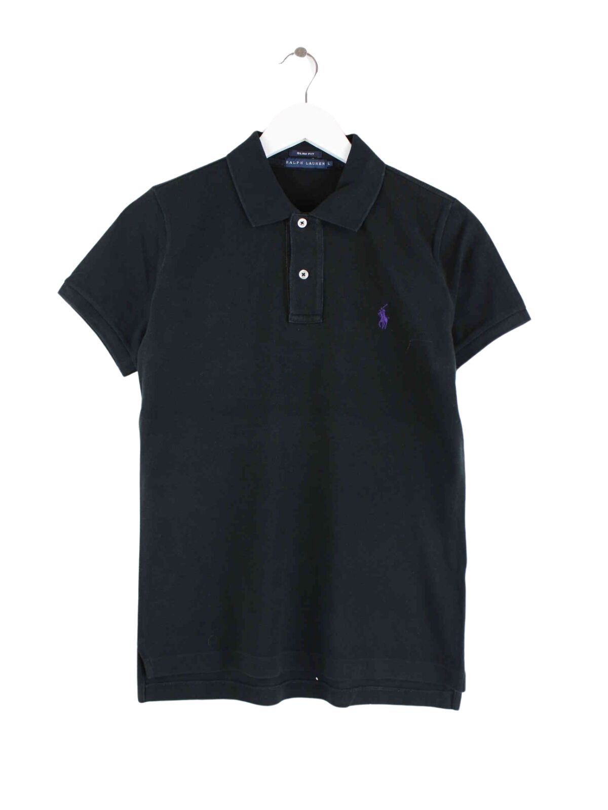 Ralph Lauren Damen 90s Vintage Slim Fit Basic Polo Schwarz M (front image)