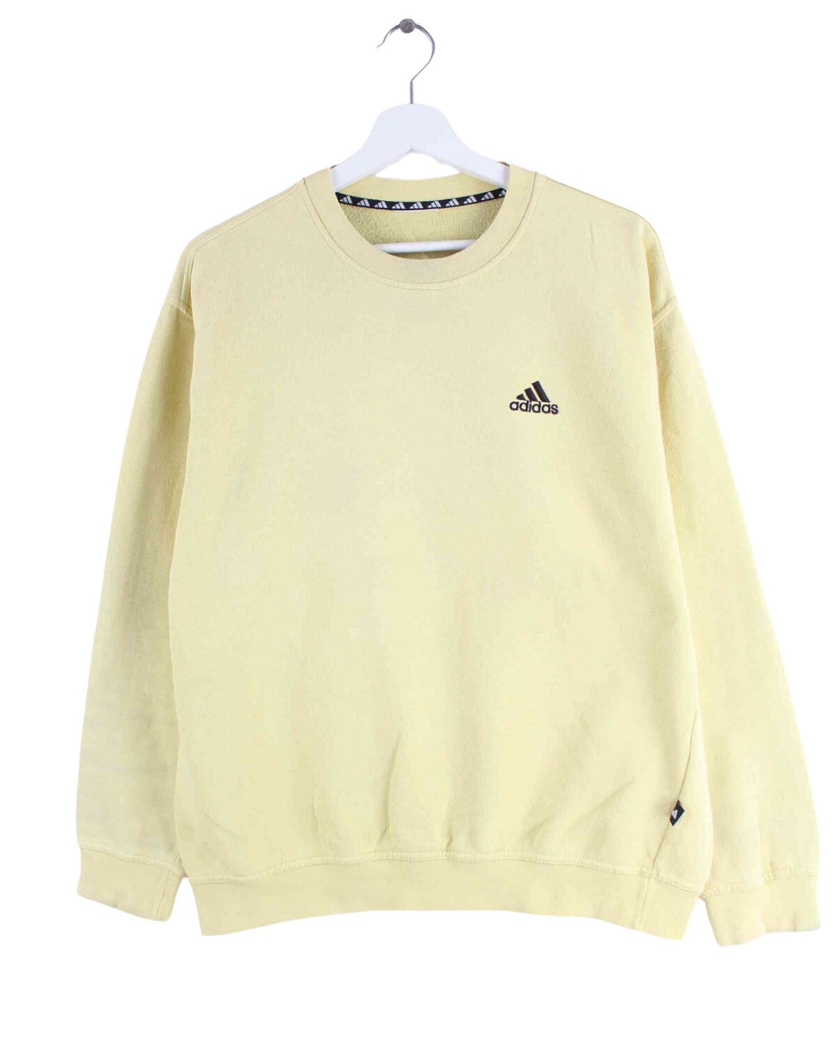 Adidas 90s Vintage Embroidered Sweater Gelb S (front image)
