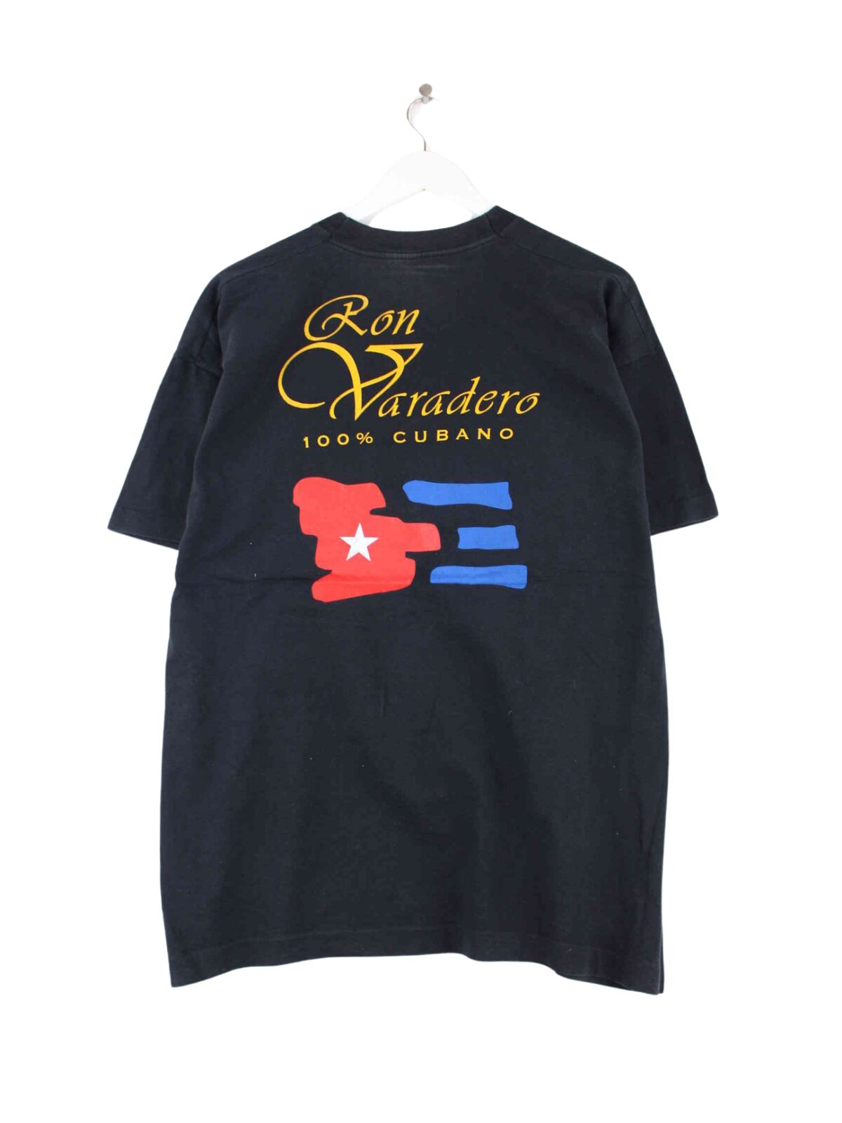 Screen Stars 90s Vintage Cubano Print Single Stitch T-Shirt Schwarz XL (back image)