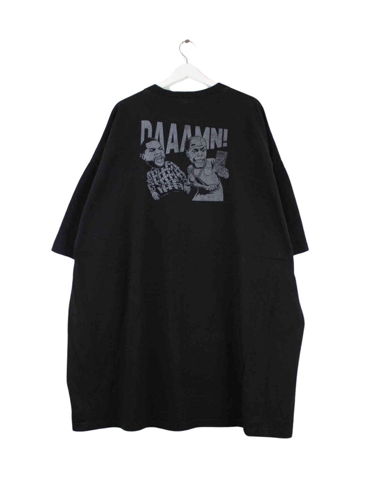 Vintage Daaamn! Print T-Shirt Schwarz 5XL (back image)