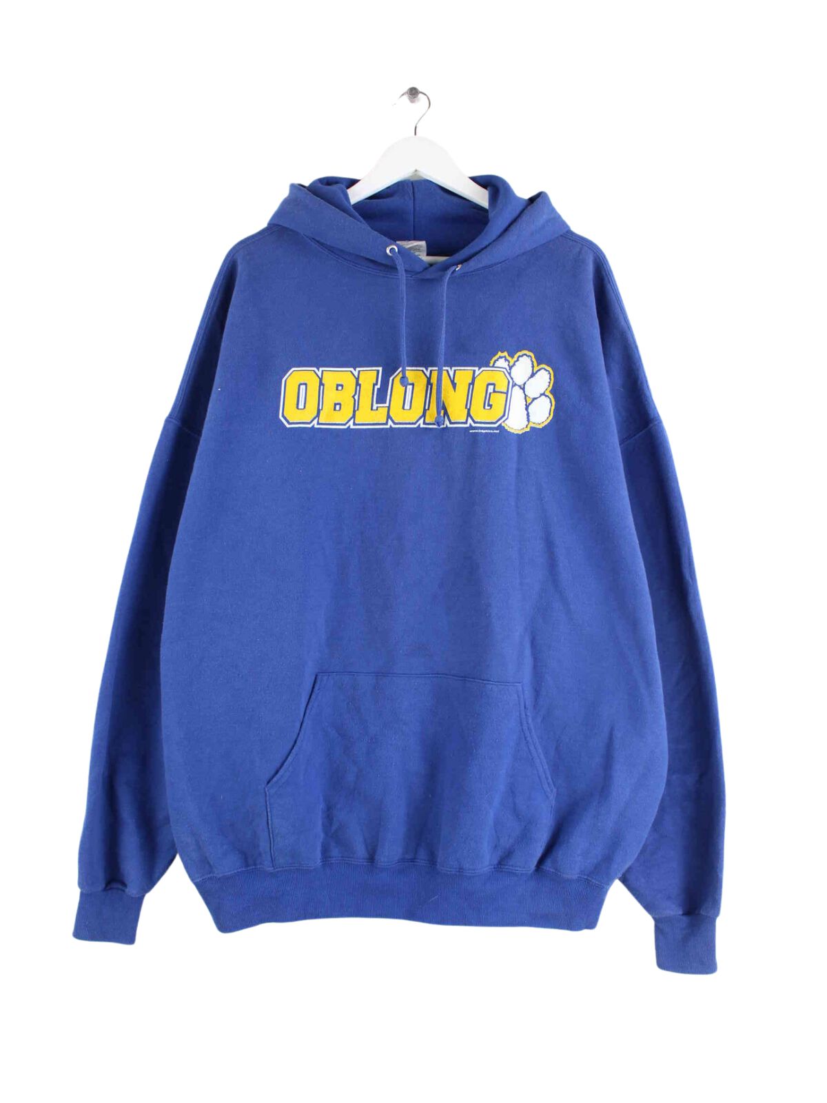 Jerzees Oblong Print Hoodie Blau 3XL (front image)