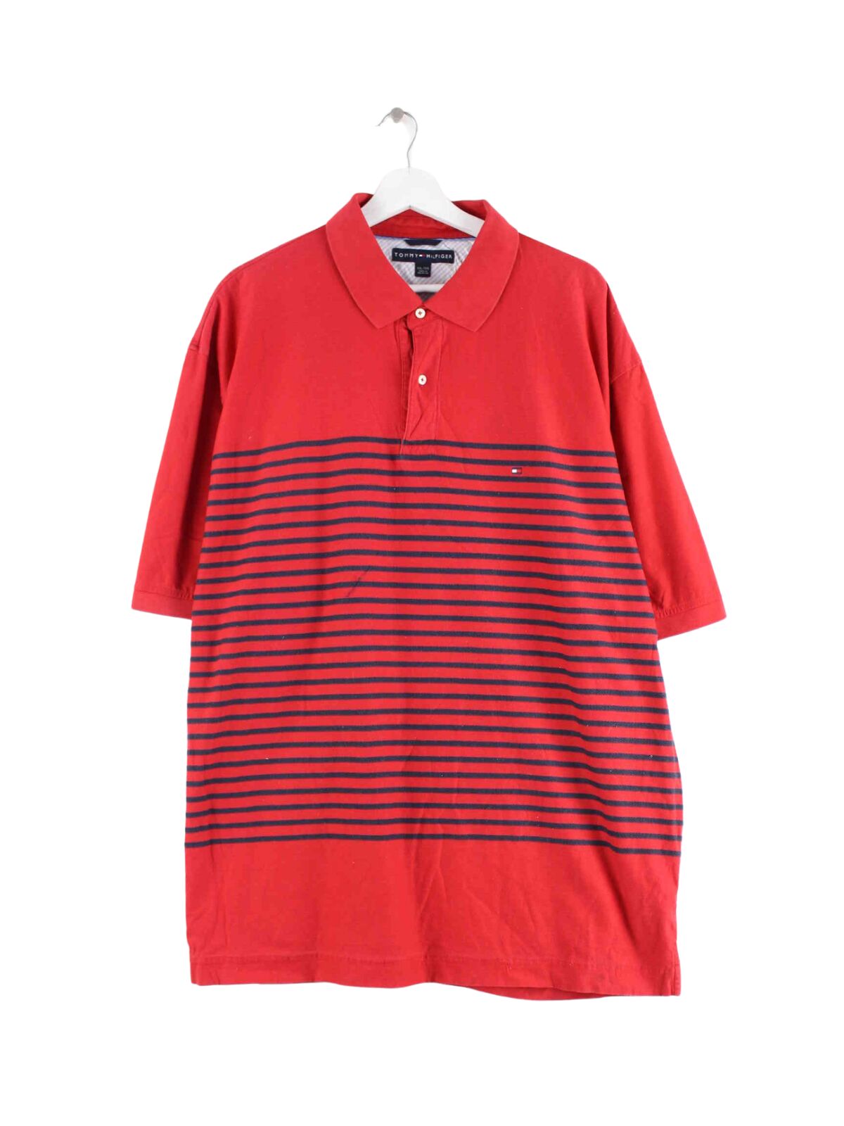 Tommy Hilfiger Striped Polo Rot XXL (front image)