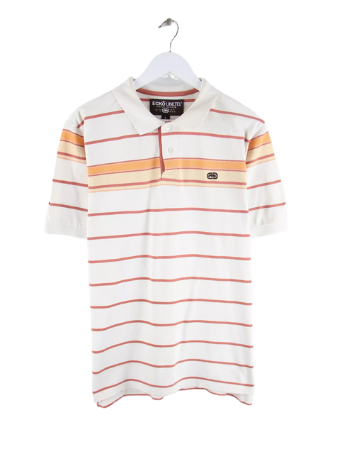 Ecko Y2K Stripe Polo Weiß L