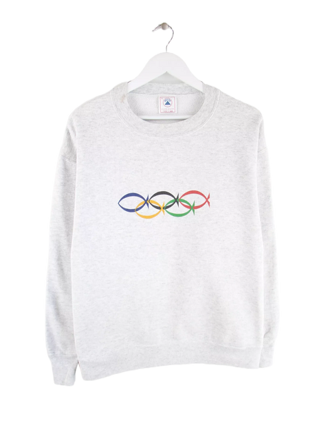 Delta 1998 Vintage Jesus Olympia Print Sweater Grau L