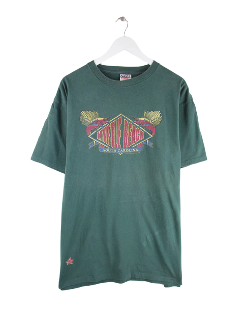 Oneita 1998 Vintage Myrtle Beach Print Single Stitch T-Shirt Grün XL