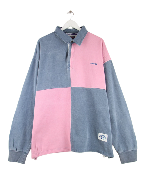 Vintage Pattern Langarm Polo Mehrfarbig 3XL