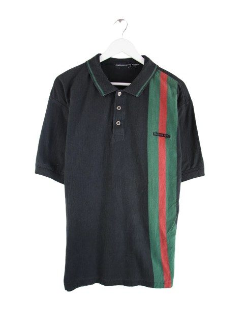 Reebok 90s Vintage Stripe Polo Schwarz XL